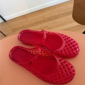 Tory Burch Red Jelly Mary Jane Sandals